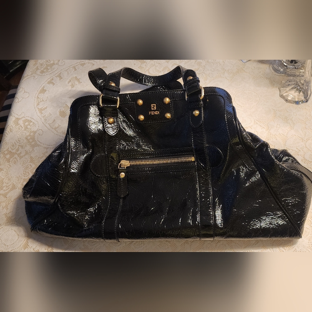 Fendi Patent Leather Large de Jour Tote Bag